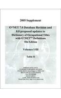 2005 Supplement O Net Database 7.0 Revision and Proposed 8.0 Updates to Dictionary of Occupation