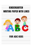 Kindergarten writing paper with lines for ABC kids