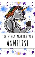 Trainingstagebuch von Annelise: Personalisierter Tagesplaner für dein Fitness- und Krafttraining im Fitnessstudio oder Zuhause