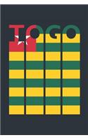 Vintage Togo Notebook - Togolese Flag Writing Journal - Togo Gift for Togolese Mom and Dad - Retro Togolese Diary
