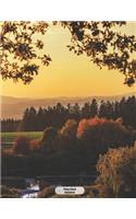 Photo-Stock Notizbuch: Schöne Herbstlandschaft Sonnenaufgang Notizbuch 150 Seiten liniert - A4 Format - mattes Softcover