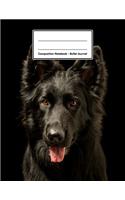Composition Notebook - Bullet Journal: Black German Shepherd - 109 pages 8.5"x11" - Dotted Journal - Grid Notebook - Gift For Kids Teenager Adult Teacher Student - Journal - Dog Lover
