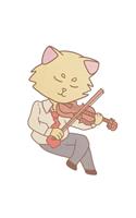 Violin Music Cat Notebook: Graph Paper Journal 6x9 - 120 Pages