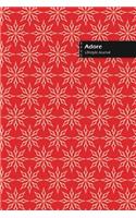 Adore Lifestyle Journal, Blank Write-in Notebook, Dotted Lines, Wide Ruled, Size (A5) 6 x 9 In (Red)