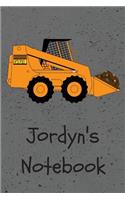 Jordyn's Notebook: Construction Equipment Skid Steer Cover 6x9" 100 pages personalized journal/notebook/drawing notebook(Jr Journals and Notebooks for Jordyn)