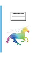 Composition Notebook: Unicorn Rainbow Composition Book for Kids - Composition Book Journal 110 Pages (8.5 x 11, College Ruled) Back to School Notepad for Girls, Students,