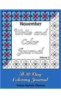 November Write and Color Journal - Volume 2: (2 November Write and Color Journal)