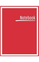 Notebook: College Ruled, Lined, Notebook for School, Work, 1 Subject, Red, Soft Cover