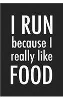 I Run Because I Really Like Food: A 6x9 Inch Matte Softcover Journal Notebook with 120 Blank Lined Pages and a Funny Cover Slogan