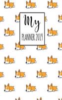 My Planner 2019: Corgi Pattern Weekly Planner 2018 - 2019: 12 Month Agenda - Calendar, Organizer, Notes & Goals (Weekly and Monthly Planner 8 X10 Inches 135 Pages)