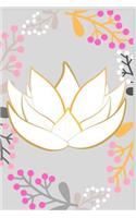 Gold Lotus Flower Notebook Abstract Art Journal: Lined 120 Pages 6 X 9