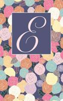 E: Letter E Journal, Ditzy Flowers, Personalized Notebook Monogram Initial, 6 X 9