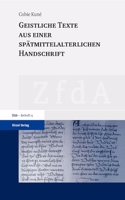 Geistliche Texte Aus Einer Spatmittelalterlichen Handschrift