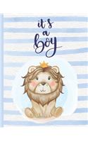 Welcome Baby boy: it's a boy / Welcome Sign In Wishes for Baby and Advice for Parents Blue Stripes / Baby boy Shower Guest Book with Gifts Log Keepsake