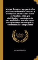 Manual de teatros y espectáculos públicos con la reseña historica y descripcion de las salas o circos destinados á ellos, y la distribucion y numeracion de sus localidades, marcada en sus once planos que se acompañan, esmeradamente litografiados