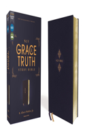 Niv, the Grace and Truth Study Bible (Trustworthy and Practical Insights), Leathersoft, Navy, Red Letter, Comfort Print