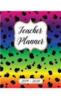 Teacher Planner 2019-2020 Lesson Plan Book: Weekly and Monthly Monday Start Academic Year Lesson Planner for Teachers - July 2019 to June 2020 Record Book- Rainbow Cheetah Print Cover