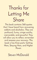 Thanks for Letting Me Share