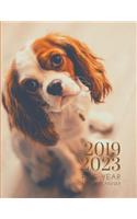 2019-2023 Five Year Planner Puppy Dog Goals Monthly Schedule Organizer: 60 Months Calendar; Agenda Appointment Diary Journal With Address Book, Password Log, Notes, Julian Dates & Inspirational Quotes