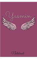 Yasmin Notebook: A beautiful personalized angel wings soft cover notebook with 100 lined pages in 6x9 inch format. Personal Diary Personalized Journal Customized Jou