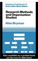 Research Methods and Organization Studies