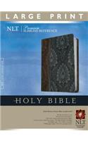 NLT Premium Slimline Reference Bible, Large Print Brown/Blue
