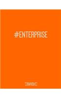 Notebook for Cornell Notes, 120 Numbered Pages, #ENTERPRISE, Orange Cover