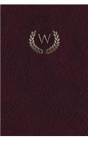 Monogram "w" Grid Notebook: 150 Page Journal Notebook Sketchbook