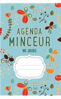 AGENDA MINCEUR 90 Jours: Journal alimentaire et d'activité sportive (Bleu)