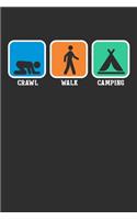 Crawl Walk Camping: Personal Planner 24 month 100 page 6 x 9 Dated Calendar Notebook For 2020-2021 Academic Year