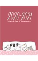 2020-2021 Weekly Planner: Gift for Cat Lovers - Two Years Organizer Notebook with To-Do List & Priorities - US Edition - Kittens in Bed
