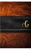 G: Gold Letter Inlay Antique Monogram Vintage Leather (Effect) Organizer Plannner 2019