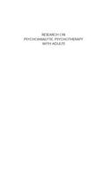 Research on Psychoanalytic Psychotherapy with Adults