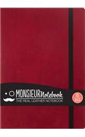 Monsieur Notebook Leather Journal - Red Ruled Medium A5