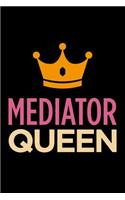 Mediator Queen: Blank Lined Novelty Office Humor Themed Notebook to Write In: With a Practical and Versatile Wide Rule Interior: Pink and Orange Cover