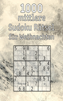 1000 mittlere Sudoku Rätsel für Weihnachten