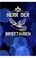 Herr der Brieftauben: Notizbuch A5 120 Seiten mit Punkten in Weiß für Taubenzüchter