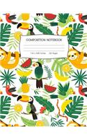 Composition Notebook: Tropical Rain Forest College Ruled Blank Journal