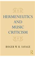 Hermeneutics and Music Criticism