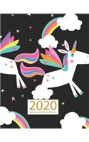 Unicorn 2020 Planner Weekly and Monthly: Jan 1, 2020 to Dec 31, 2020: Weekly & Monthly Planner + Calendar Views - Inspirational Quotes and Watercolor Floral December 2020