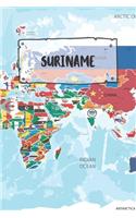 Suriname: Dotted Travel Diary Notebook or Journey Dotted Grid Journal - Holiday Trip Pocketbook for Men and Women with Dots