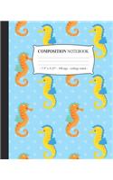 COMPOSITION NOTEBOOK College Ruled: Lined Journal Diary Notepad Seahorses Tween Girls Back to School Gift(10 Under the Sea)
