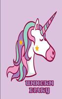 Unicorn Diary: 6 X 9 Unicorn Diary Cute Notebook for Girls with Beautiful Unicorn Cover