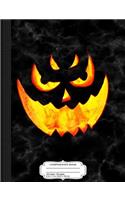 Evil Glowing Jack O'Lantern Face Composition Notebook: College Ruled 93/4 X 71/2 100 Sheets 200 Pages for Writing