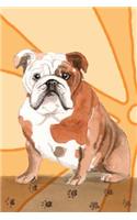 Bullet Journal Notebook for Dog Lovers, English Bulldog Sitting Pretty 10: 162 Numbered Pages with 150 Dot Grid Pages, 6 Index Pages and 2 Key Pages for Journaling, Writing, Planning and Doodling, for Women, Men, Kids, Easy