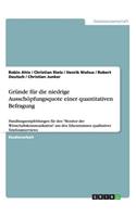 Gründe für die niedrige Ausschöpfungsquote einer quantitativen Befragung