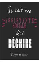 Je Suis une Assistante sociale qui Déchire Carnet de notes: Carnet de note de 120 pages pour les Assistante sociales cadeaux pour un ami, une amie, un collègue ou un collègue, quelqu'un de la famille