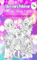 Libro para Colorear Princesas, Sirenas y Hadas