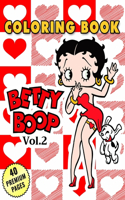 Betty Boop Coloring Book Vol2: Funny Coloring Book With 40 Images For Kids of all ages.