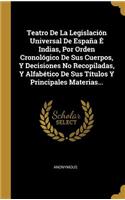 Teatro De La Legislación Universal De España É Indias, Por Orden Cronológico De Sus Cuerpos, Y Decisiones No Recopiladas, Y Alfabético De Sus Títulos Y Principales Materias...